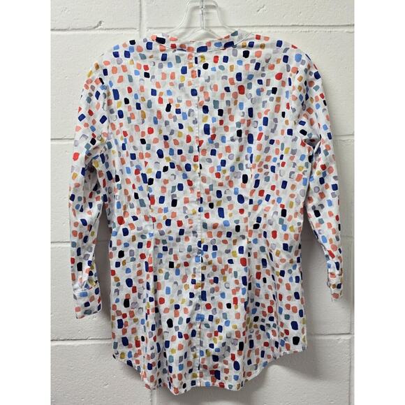Nic + Zoe Seaglass Button Front Shirt Women's XS Multi Colar 3/4 Sleeve $148 - Picture 8 of 8